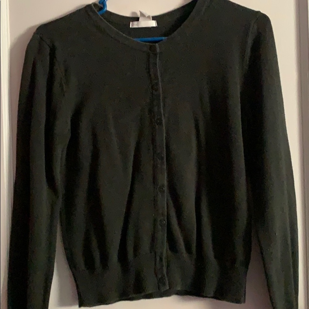 Forest Green Button- Up  Sweater